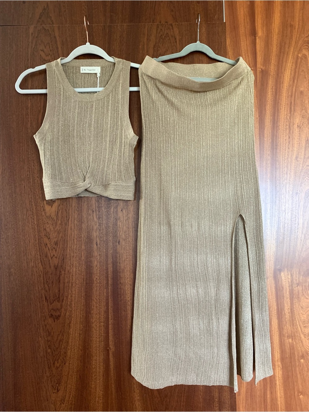 By Together Tan Gold Metallic set new